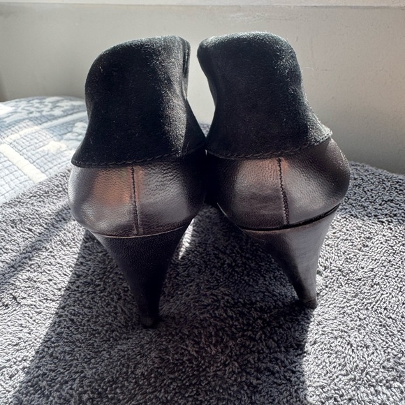 Coach Black Leather Ankle Booties with Fold-Over Cuff - Picture 7 of 8